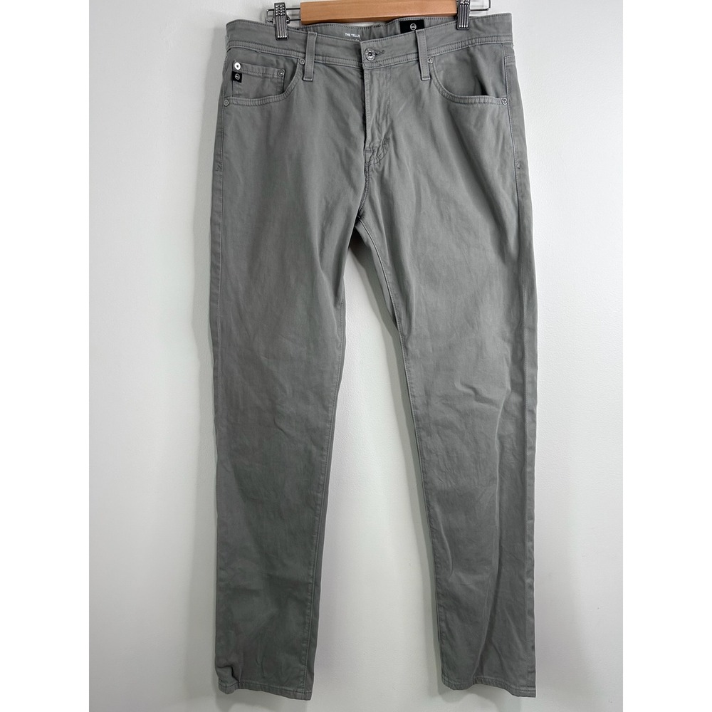 AG Adriano Goldschmied The Tellis Modern Slim Grey Chino Pants 33x34 Casual